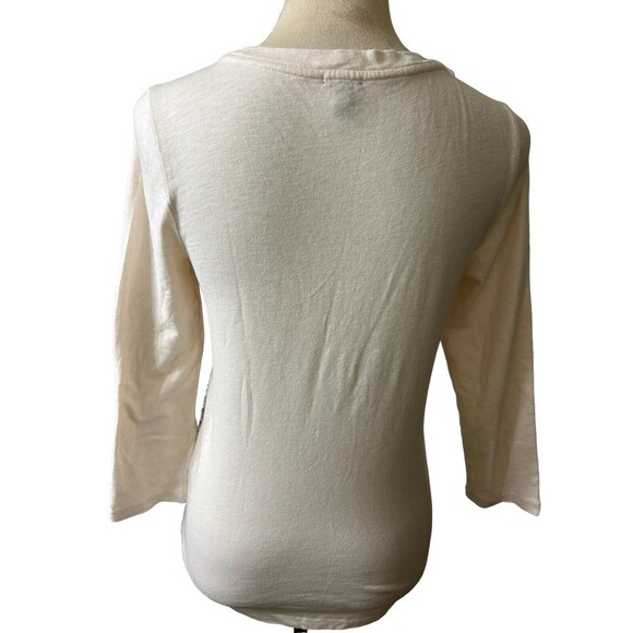 J Crew Womens Embroidered Ivory Knit Floral Cotton Top A6835 Sz S - Picture 6 of 8